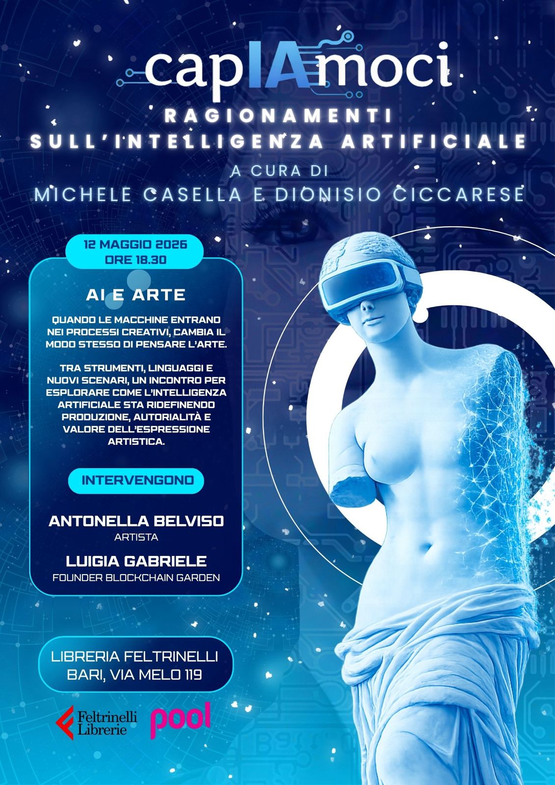 CapIAmoci: a Bari l'evento su AI e Blockchain nell&rsquo;arte