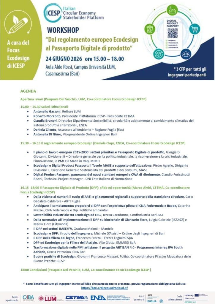 dal regolamento europeo ecodesign al passaporto digitale di prodotto (dpp) workshop lum e icest luigia gabriele