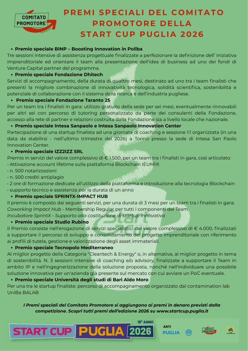 Premio IZZ2IZZ Start Cup Puglia 2026