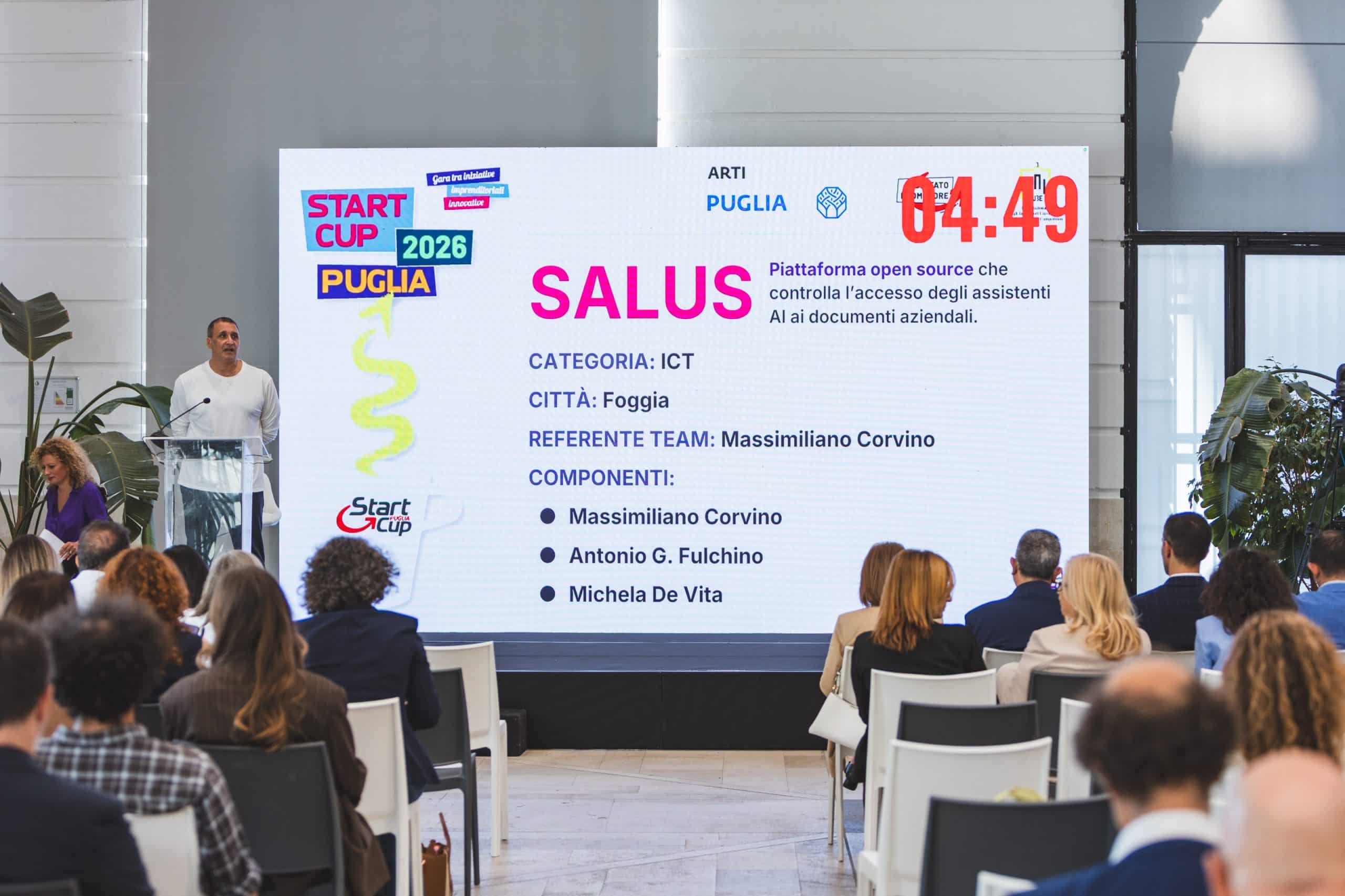 Consegna del Premio Speciale IZZ2IZZ al team SALUS a Start Cup Puglia 2026